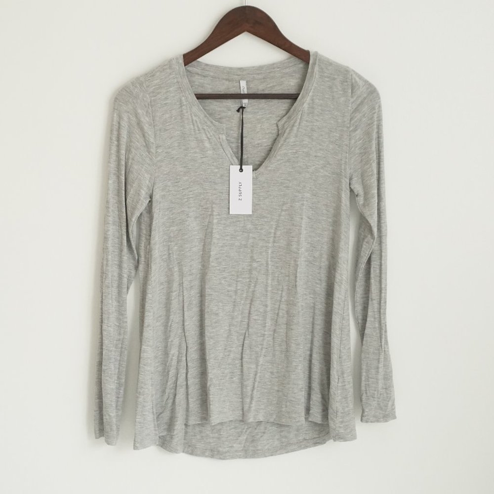 *NWT* Z Supply Grey Split Neck Tee